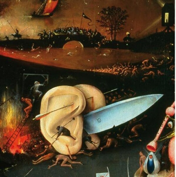Painting Ears Knife Larger Statue Bosch from Garden of Earthly Delights